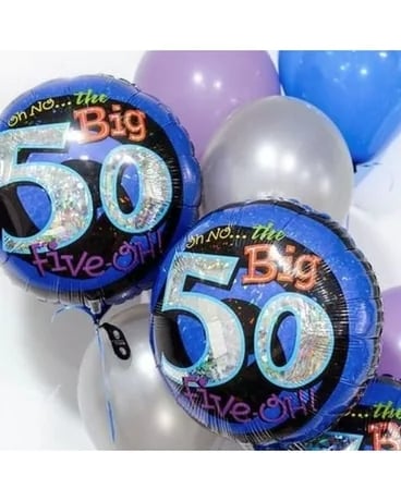 Big 50 Balloon Bouquet Flower Arrangement
